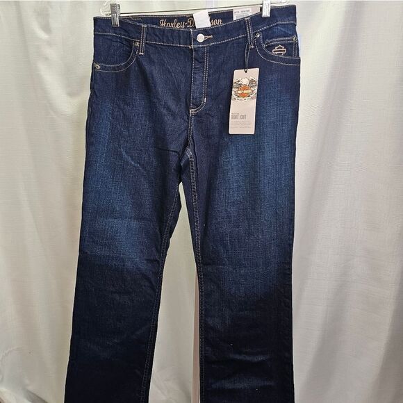 Harley-Davidson Boot Cut Embellished Mid Rise Jeans Size 14 - Picture 9 of 12